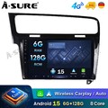 6+128G 4G+ Lte Android 15 AutoRadio Carplay SWC GPS Navi Für VW Golf 7 2012-2017