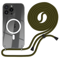 MagSafe Handykette für Apple iPhone 16 Pro Max Hülle Band Kette Grün Schwarz