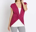 Shirt rosa 42 Damen 2-in-1-Shirt mit Drapé-Detail beere 7.4081