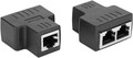 LAN Splitter 1 auf 2, RJ45 Splitter Adapter Ethernet Kabeladapter RJ45 Buchse