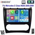 1+32G Android 13 Carplay Autoradio Navi DAB+ Für Benz C Klasse W203 CLK W209 KAM