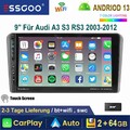 DAB 9" Android 13 Autoradio 2+64G Für Audi A3 S3 RS3 8P 8V 2003-2012 GPS Nav USB
