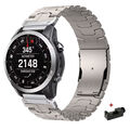 26mm Titan Metall Armband Für Garmin Fenix 8 7X 6X 5X Plus 3HR Epix Pro Enduro 3