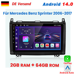 Android 14 Autoradio GPS NAVI Carplay 2+64G Für Mercedes Benz Sprinter 2006-2017