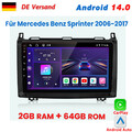 Android 14 Autoradio GPS NAVI Carplay 2+64G Für Mercedes Benz Sprinter 2006-2017