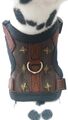 Hundegeschirr S, Softgeschirr, Brustgeschirr Kunstleder braun Halsband Chihuahua