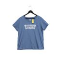 Levi's Damen T-Shirt XL blau 100 % Baumwolle kurzärmelig Rundhals Basic