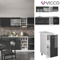 Küchenzeile Küchenblock Einbau R-Line 240 cm Weiß Anthrazit Arbeitsplatte Vicco