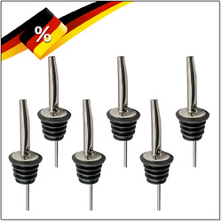 6 X  Edelstahl Schnapsausgießer Flaschenausgießer Dosierer Getränke Ausgießer