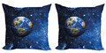 Platz 2 Teiliges Kissenbezugs Set Planet Erde Sonnensystem
