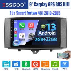 Android 13 Für Smart Fortwo 451 2010-2015 Autoradio GPS Navi CarPlay BT RDS WIFI