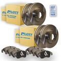 4 Bremsscheiben + Beläge vorne + hinten passend für VW Touareg (7LA 7L6 7L7) 2.5