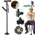 Faltbar Gehstock mit Licht Krückstock Klappbar Wanderstock Gehhilfe Spazierstock