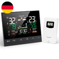 Uzoli Wetterstation Funk Mit Außensensor, Farbdisplay, Innen Außen Thermometer H