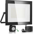 LED Fluter Mit Bewegungsmelder&Stecker 10-100W Außen Strahler Lampe Scheinwerfer