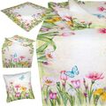 Frühling Tischdecke Tischläufer Kissenbezug Decke Kissen Tulpen Schmetterlinge