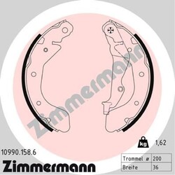 ZIMMERMANN 4x Bremsbacken Bremsbackensatz für Trommelbremse Hinten 10990.158.6