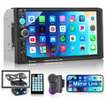 7" Doppel 2Din Autoradio Stereo Bluetooth FM USB TF AUX MP5 MP5 Player + Kamera