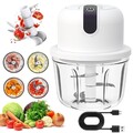 Elektrisch Multi Zerkleinerer Knoblauchhacker Zwiebelschneider für Fleisch Obst