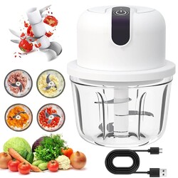 Elektrisch Multi Zerkleinerer Knoblauchhacker Zwiebelschneider für Fleisch Obst