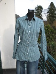 Tommy Hilfiger  Bluse Gr. 10 - 38 - M  Karo Grün/Weiß  mit Stretch NEU!!
