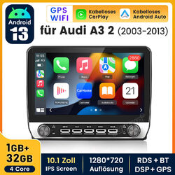 10.1"Carplay Android 13 Autoradio Für AUDI A3 8P 03-2013 GPS Navi WIFI BT FM USB