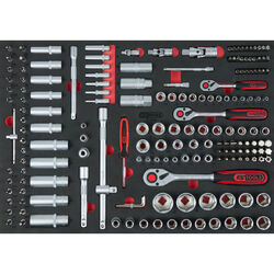 KS TOOLS 1/4"-1/2" Steckschlüssel-Satz, in 1/1 SCS Systemeinlage Wagen einlage Werkzeug Wagen Set Werkstattwagen Einlage 