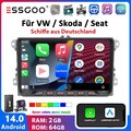 DAB+ Android 14 Autoradio Für VW Golf 5 6 Touran Tiguan Jetta Carplay 64G Kamera