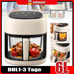 6L Heißluftfritteuse XXL Fritteuse Heißluft Digitale Visuelle Air Fryer 1350W