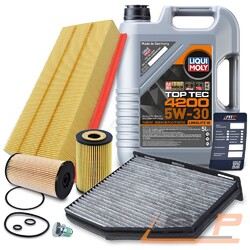 INSPEKTIONSPAKET + 5L 5W-30 FÜR AUDI A3 SEAT SKODA VW GOLF 6 TOURAN 1.6 2.0 TDI# # INKL. 5L 5W-30 LIQUI MOLY TOP TEC 4200 # #