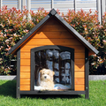 Hundehütte Outdoor XXL Luna Massiv Holz Zwei Größen Wetterfest Hunde Haus Höhle