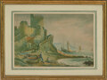 Aquarell Aus Dem Frühen 19. Jahrhundert - Schloss Am Meer