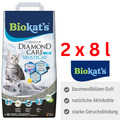 2x8l Biokat's Diamond Care MultiCat Fresh Katzenstreu Klumpstreu für Mehrkatzen