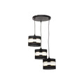 Pendelleuchte Helen Hängeleuchte Hängelampe Lampe rund schwarz-gold dreiflam850