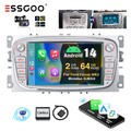 Autoradio Android 14 64G Carplay GPS NAV RDS Cam Für Ford Focus 2 Mondeo Galaxy