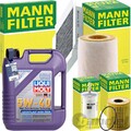 MANN INSPEKTIONSPAKET+LIQUI MOLY 5W-40 ÖL passend für SMART 450 0.6/71 PS COUPE