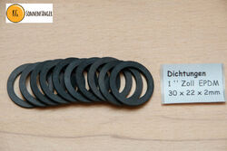 Gummidichtung FLACHDICHTUNG 3/8, 1/2, 3/4, 1, 1 1/4, 1 1/2, 2 Zoll EPDM 