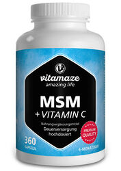 (70,96€/kg) MSM Kapseln + Vitamin C 360 Stück Methylsulfonylmethan 99,9% rein