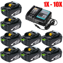 18V für Makita 5Ah 6Ah Ersatzakku BL1850B BL1860 BL1830 mit DC18RC LED-Ladegerät