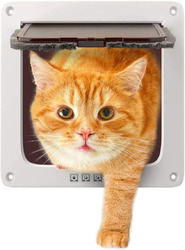 Sailnovo Katzenklappe Hundeklappe 4 Wege Magnet-Verschluss Für Katzen Und Kleine
