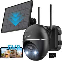 ieGeek 5MP 2K WLAN Überwachungskamera Aussen Akku PTZ 360° Kabellos Solar Kamera