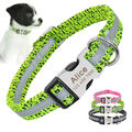 Personalisierte Hundehalsband Nylon Reflektierend Namen GRAVUR Halsband S M L 