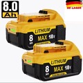 2x Für DeWalt DCB184 Akku 18V  8,0 Ah XR Li-Ion Batterie DCB182 DCB205 DCB182-XJ