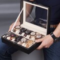 Uhrenbox Uhrenkoffer Leder Uhrenkasten Uhrenschatulle Uhrentruhe für 6/10/12/24