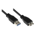 USB 3.0 Kabel A-Stecker auf Micro B-Stecker 0,5m Datenkabel externe Festplatte