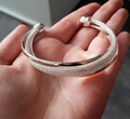 EDLES Armband 925 SILBER massiv Armkette Ring dünner ARMREIF Armzange Zirkonia