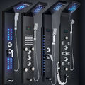 Schwarz Duschpaneel LED Duscharmatur Edelstahl Duschset Regendusche Duschsäule
