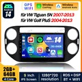 Android 14 Auto Radio Carplay WiFi BT FM DSP GPS Navi für VW Tiguan 5N Golf Plus