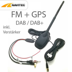 NAVITEC Auto Antenne DAB + FM + GPS DACHANTENNE universal passend für Vw Skoda
