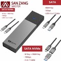 M.2 NVMe SATA NGFF Typ C USB 3.2 GEN 2 Adapter Externes SSD Gehäuse Case Grau